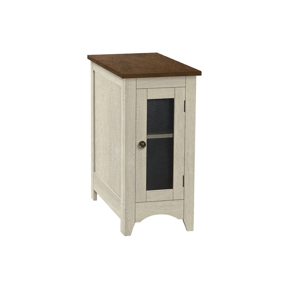 Transitional Accent Table in White,Espresso color