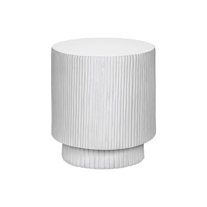 Accent Table, 25H, End, Nightstand, Round, Side Table, White, Contemporary