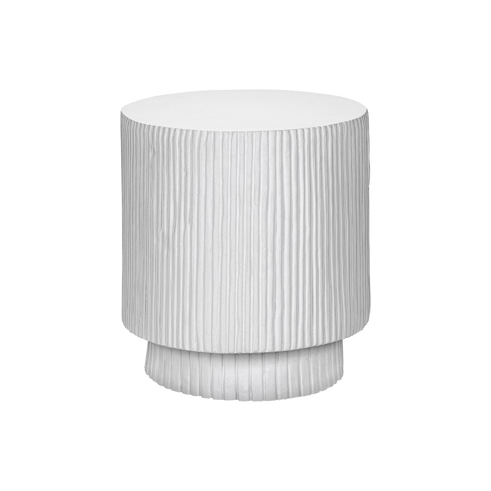 Accent Table, 25H, End, Nightstand, Round, Side Table, White, Contemporary