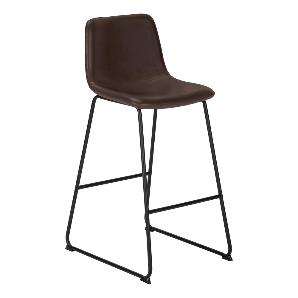 Office Chair, Bar Height, Standing, Computer Desk, Work, Brown Leather Look