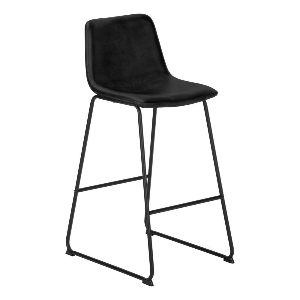 Office Chair, Bar Height, Standing, Computer Desk, Work, Black Leather Look