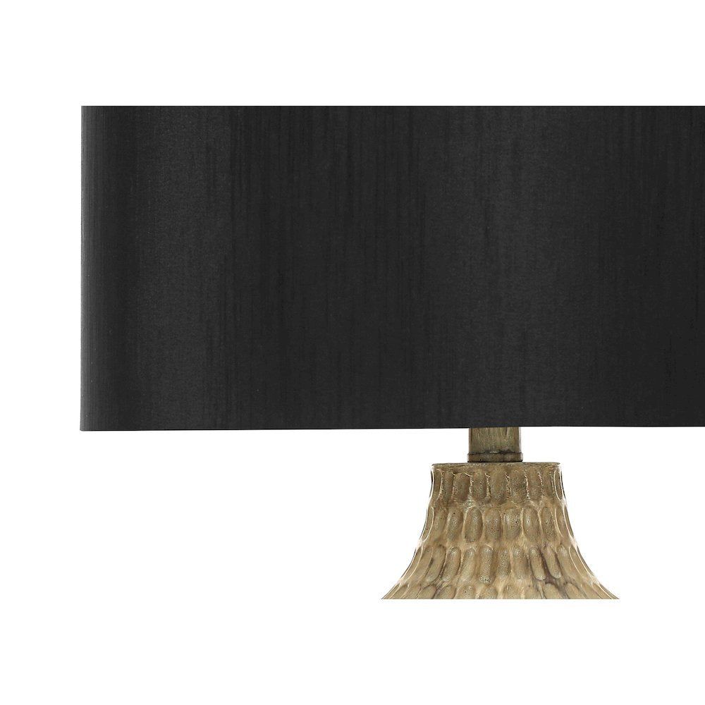 Lighting, 25"H, Table Lamp, Black Shade, Brown Resin, Contemporary