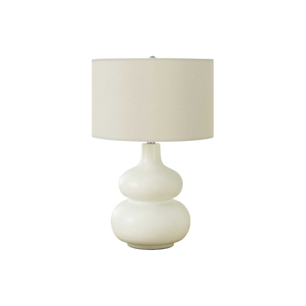 ="Lighting, 25""H, Table Lamp, Ivory / Cream Shade, Cream Ceramic, Contemporary