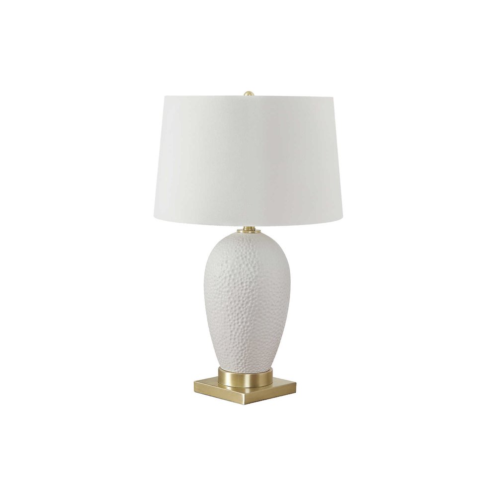 ="Lighting, 26""H, Table Lamp, White Ceramic, Ivory / Cream Shade, Transitional