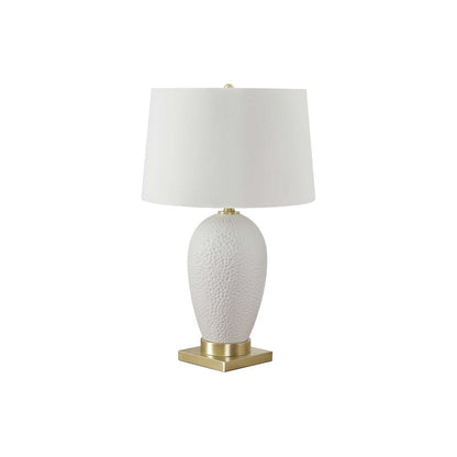 ="Lighting, 26""H, Table Lamp, White Ceramic, Ivory / Cream Shade, Transitional