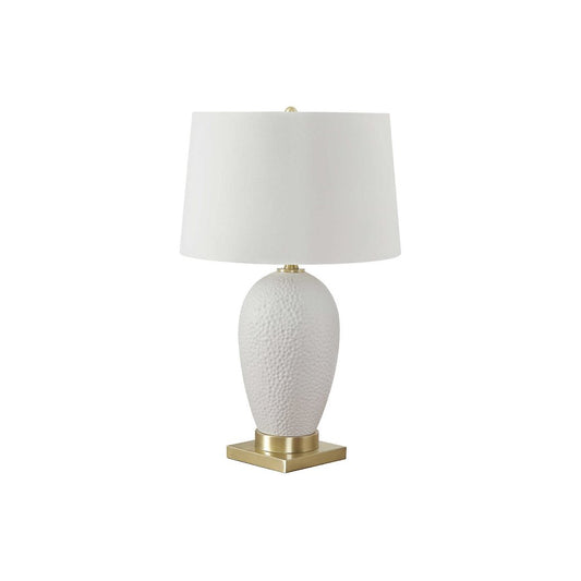 ="Lighting, 26""H, Table Lamp, White Ceramic, Ivory / Cream Shade, Transitional