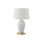 ="Lighting, 26""H, Table Lamp, White Ceramic, Ivory / Cream Shade, Transitional