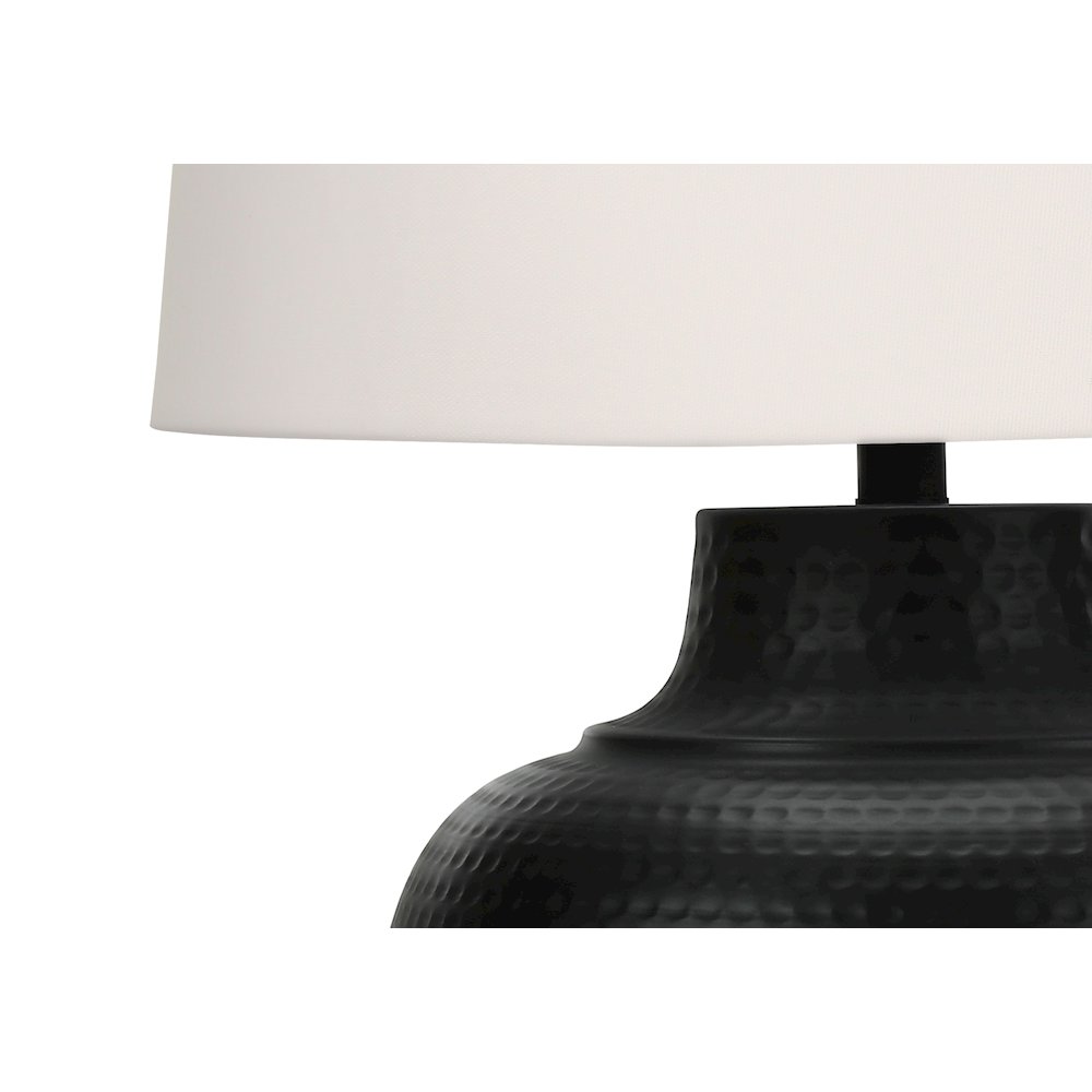 Lighting, 26"H, Table Lamp, Black Metal, Ivory / Cream Shade, Transitional
