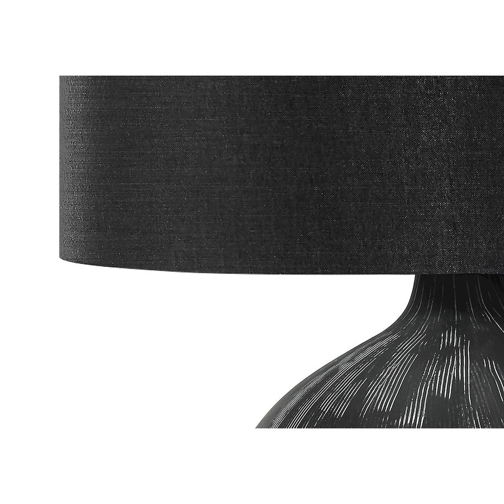 Lighting, 23"H, Table Lamp, Black Ceramic, Black Shade, Contemporary