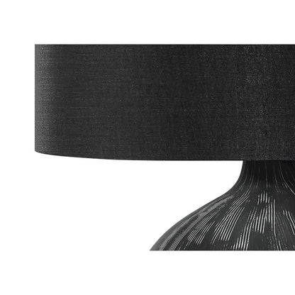 Lighting, 23"H, Table Lamp, Black Ceramic, Black Shade, Contemporary