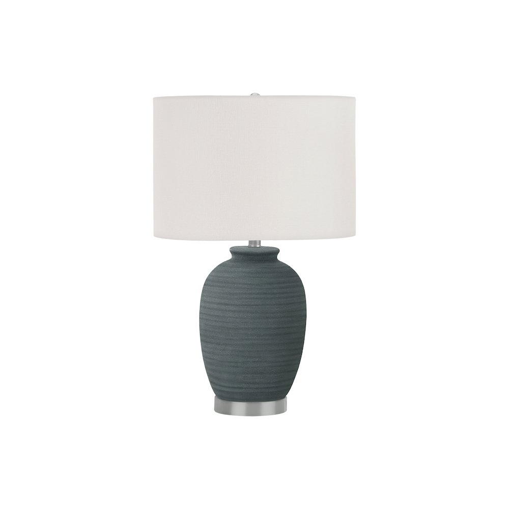 Lighting, 24"H, Table Lamp, Blue Ceramic, Ivory / Cream Shade, Contemporary