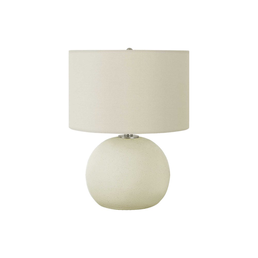 ="Lighting, 18""H, Table Lamp, Ivory / Cream Shade, Cream Ceramic, Contemporary