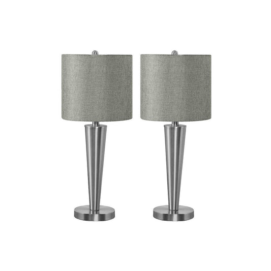 Lighting, Set Of 2, 24H, Table Lamp, Usb Port Included, Nickel