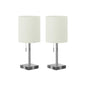 Lighting, Set Of 2, 17H, Table Lamp, Usb Port Included, Nickel