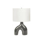 25"H, Table Lamp, Dark Grey Ceramic, Ivory / Cream Shade, Contemporary, Modern