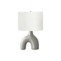 25"H, Table Lamp, Grey Ceramic, Ivory / Cream Shade, Contemporary, Modern