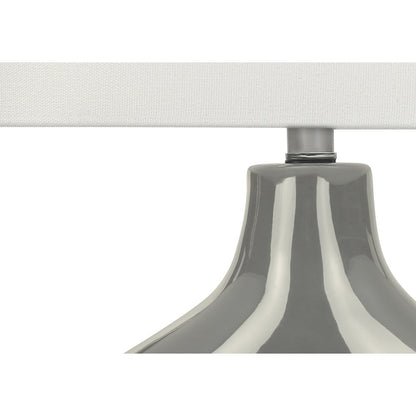 25"H, Table Lamp, Grey Ceramic, Ivory / Cream Shade, Contemporary, Modern