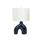 25"H, Table Lamp, Blue Ceramic, Ivory / Cream Shade, Contemporary, Modern
