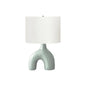 25"H, Table Lamp, Green Ceramic, Ivory / Cream Shade, Contemporary, Modern