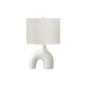 25"H, Table Lamp, White Ceramic, Ivory / Cream Shade, Contemporary, Modern