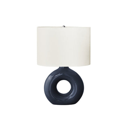 24"H, Table Lamp, Blue Ceramic, Ivory / Cream Shade, Contemporary, Modern