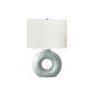 24"H, Table Lamp, Green Ceramic, Ivory / Cream Shade, Contemporary, Modern