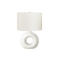 24"H, Table Lamp, White Ceramic, Ivory / Cream Shade, Contemporary, Modern