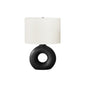 24"H, Table Lamp, Black Ceramic, Ivory / Cream Shade, Contemporary, Modern