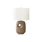 26"H, Table Lamp, Brown Ceramic, Ivory / Cream Shade, Contemporary, Modern