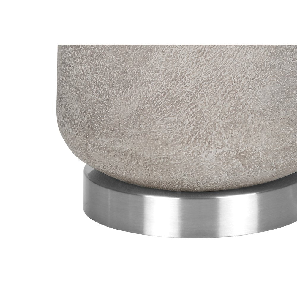 Lighting, 29"H, Table Lamp, Grey Resin, Ivory / Cream Shade, Modern