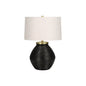 ="Lighting, 25""H, Table Lamp, Black Concrete, Ivory / Cream Shade, Contemporar