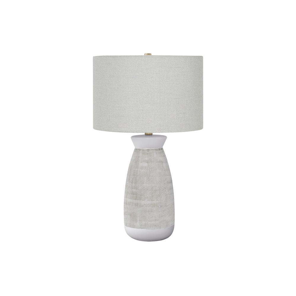 Lighting, 27"H, Table Lamp, Grey Ceramic, Grey Shade, Contemporary
