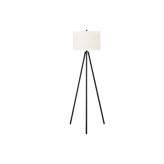 Lighting, 63"H, Floor Lamp, Black Metal, Ivory / Cream Shade, Contemporary