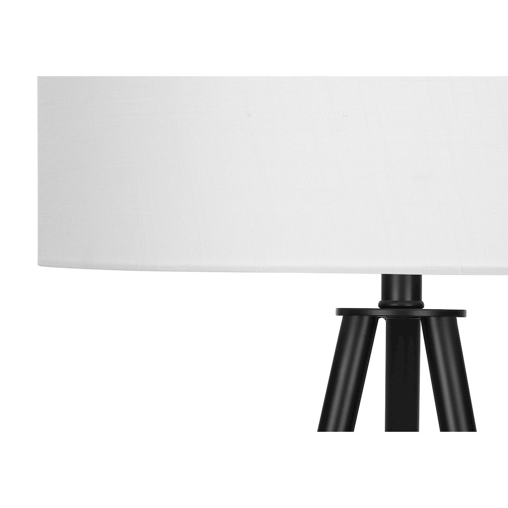 Lighting, 63"H, Floor Lamp, Black Metal, Ivory / Cream Shade, Contemporary