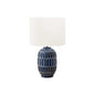 22"H, Table Lamp, Blue Ceramic, Ivory / Cream Shade, Contemporary, Modern