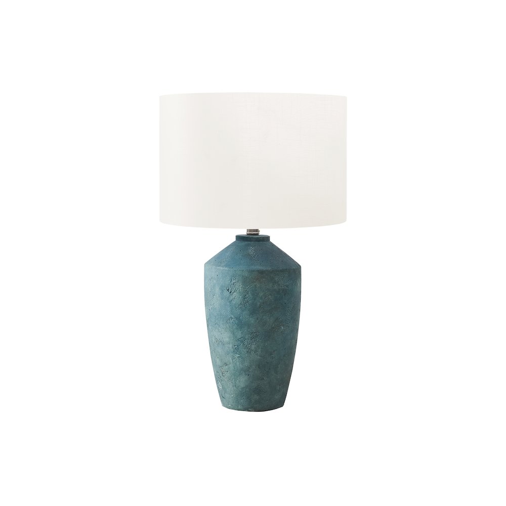 25"H, Table Lamp, Green Concrete, Ivory / Cream Shade, Contemporary, Modern