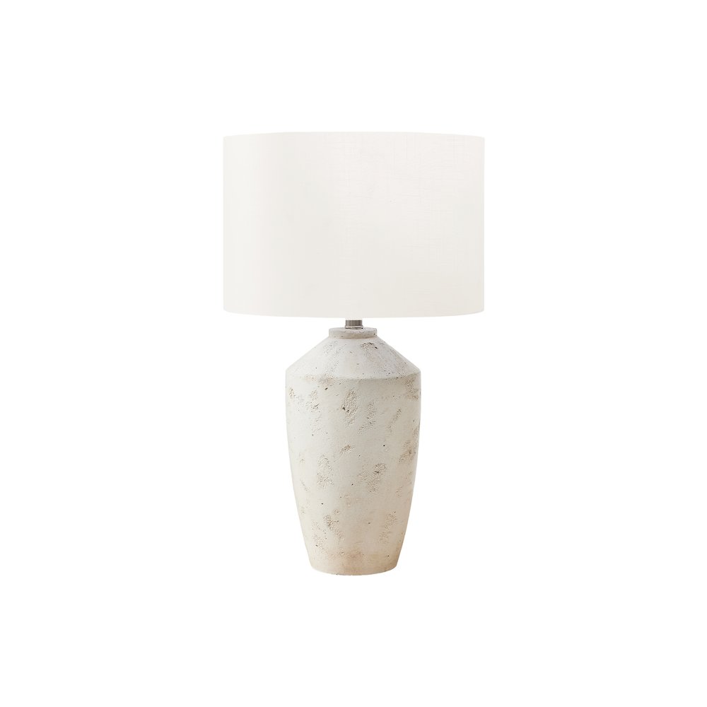 25"H, Table Lamp, Ivory Concrete, Ivory / Cream Shade, Contemporary, Modern