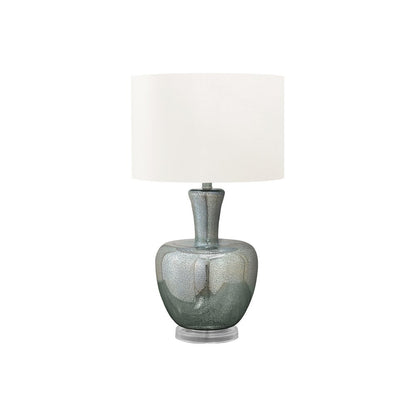 26"H, Table Lamp, Sea Green Glass, Ivory / Cream Shade, Contemporary, Modern