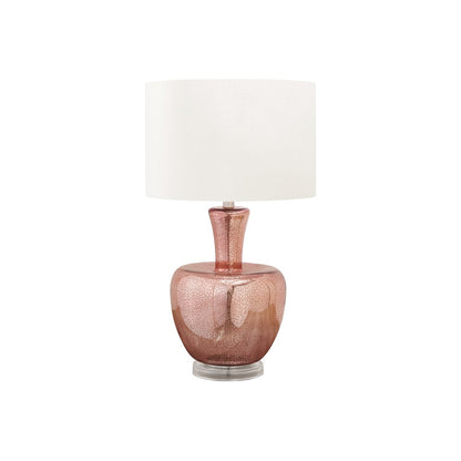 26"H, Table Lamp, Dusty Rose Glass, Ivory / Cream Shade, Contemporary, Modern