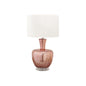 26"H, Table Lamp, Dusty Rose Glass, Ivory / Cream Shade, Contemporary, Modern