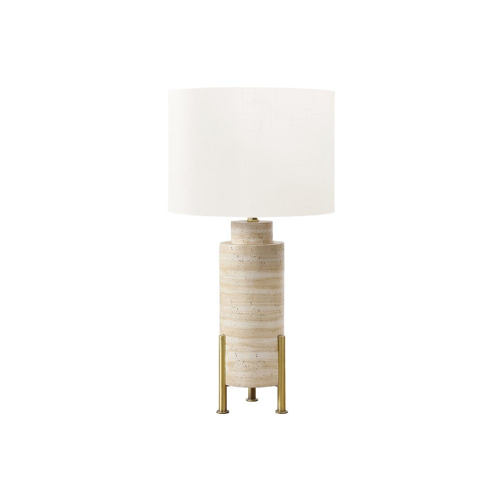 Lighting, 30H, Table Lamp, Beige Resin, Ivory / Cream Shade, Transitional