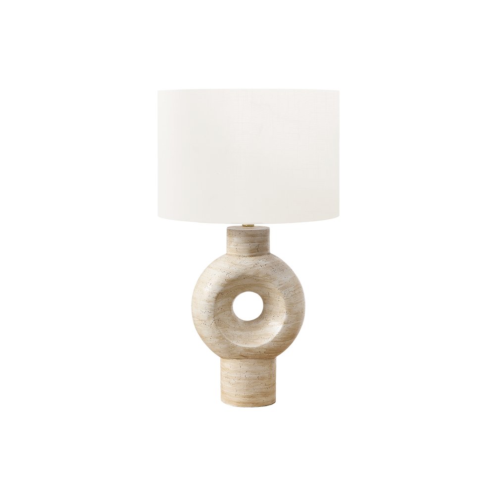 Lighting, 28"H, Table Lamp, Beige Resin, Ivory / Cream Shade, Contemporary