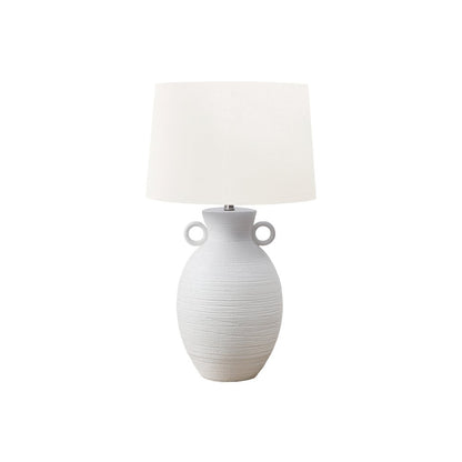 Lighting, 30"H, Table Lamp, White Ceramic, Ivory / Cream Shade, Transitional