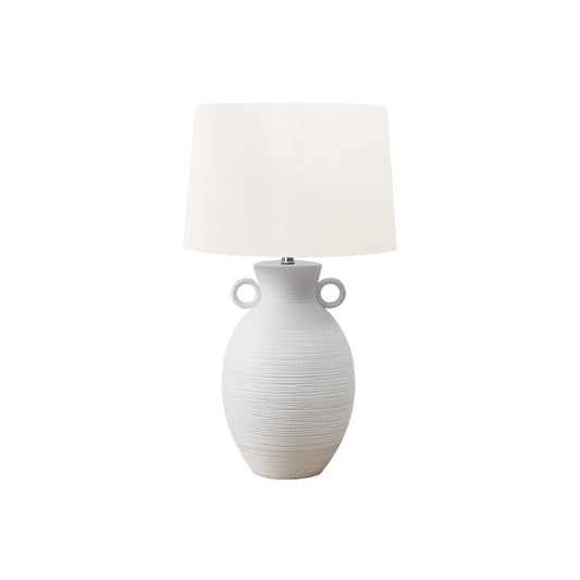 Lighting, 30"H, Table Lamp, White Ceramic, Ivory / Cream Shade, Transitional