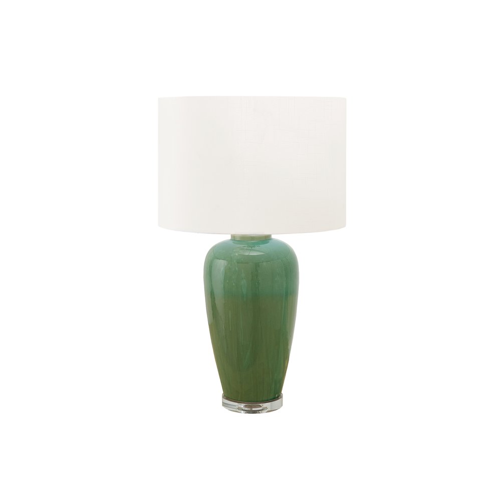 Lighting, 29H, Table Lamp, Green Ceramic, Ivory / Cream Shade, Contemporary