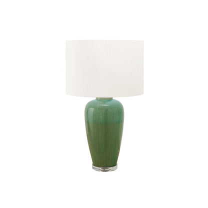 Lighting, 29H, Table Lamp, Green Ceramic, Ivory / Cream Shade, Contemporary