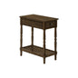 Accent Table, 2 Tier, Narrow, Lamp, Storage Drawer, Brown Veneer, Traditional