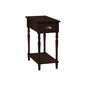 Accent Table, 2 Tier, Narrow, Lamp, Storage Drawer, Brown Veneer, Traditional