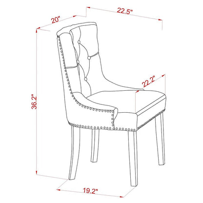 riona Parson Chairs with Light Beige Linen Fabric - Black Finish - Set of 2, FRP1T02