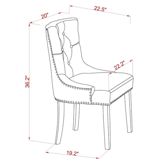 riona Parson Chairs with Light Beige Linen Fabric - Black Finish - Set of 2, FRP1T02